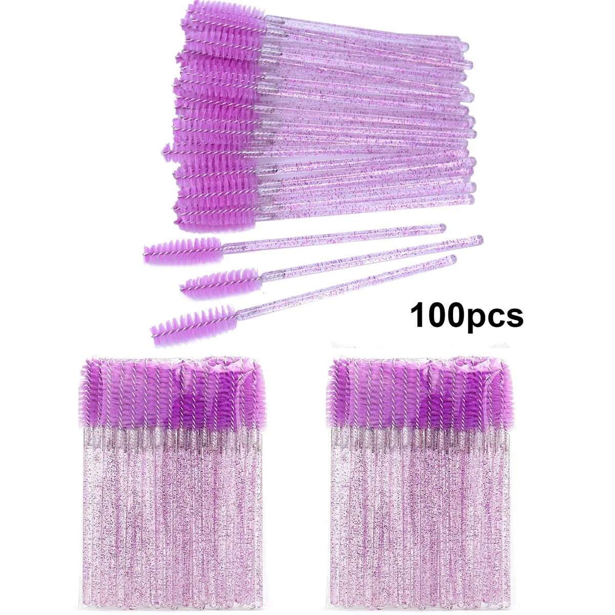 Eyelash Extension Wholesale - หวีใช้แล้วทิ้ง 100 ชิ้น ขายส่งสำหรับต่อขนตา เครื่องมือแต่งหน้า แปรงขนตา