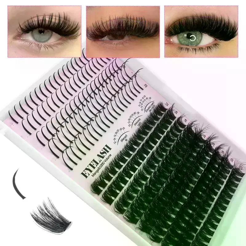 Eyelash Extension Volume - ชุดต่อขนตาแบบกลุ่ม ขนตาปลอมแบบเส้นต่อเส้น ขนตาแบบกลุ่มเพิ่มวอลลุ่ม ขนตาปลอม DIY แบบเส้นต่อเส้น